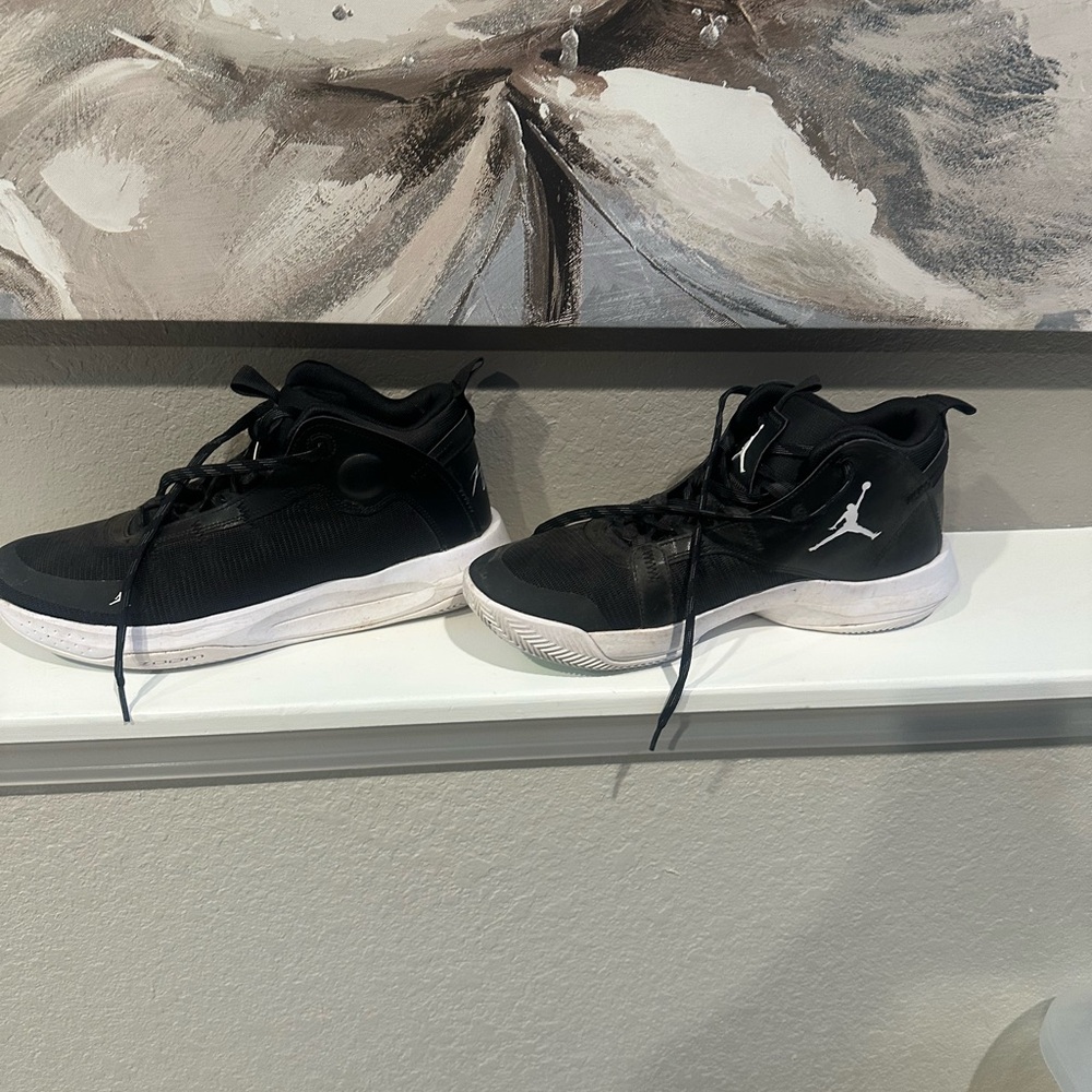 Nike Air Jordan Black and White Athletic Shoes